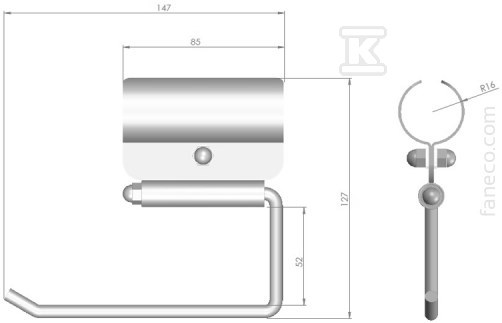 Toilet paper holder for the handrail - S32ZPSNM